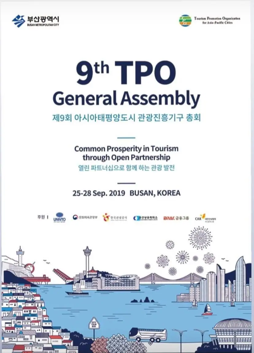 9th TPO general Assembly (Common Prosperity in Tourism through Open Partnership) 25-28 september 2019 Busan South Korea