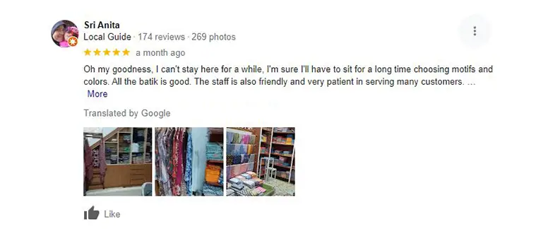Tangkapan layar ulasan pembeli (google)