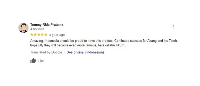 Tangkapan layar ulasan pembeli (google)