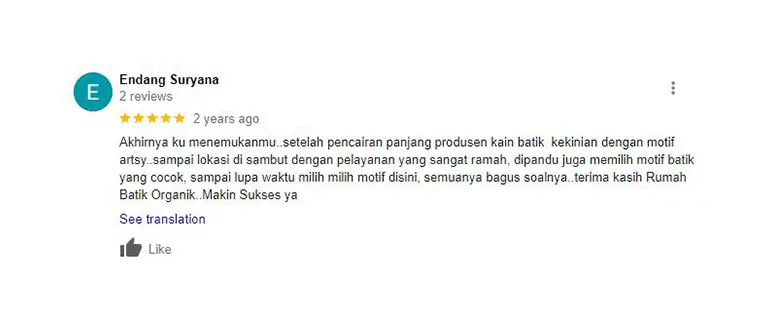Tangkapan layar ulasan pembeli (google)