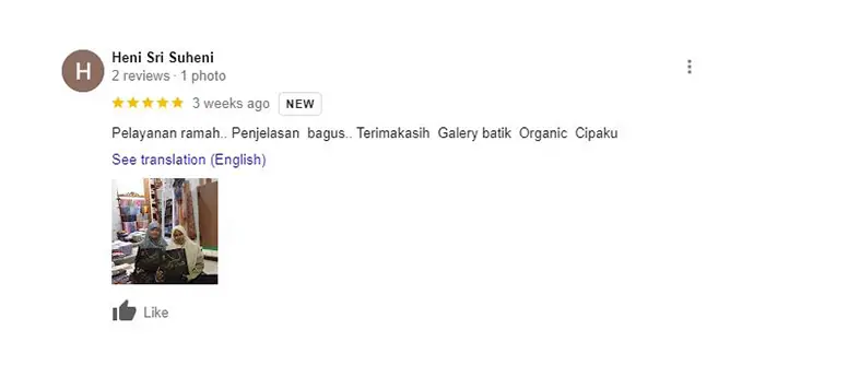 Tangkapan layar ulasan pembeli (google)