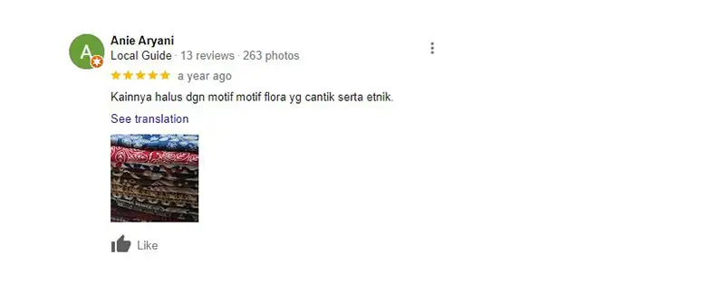 Tangkapan layar ulasan pembeli (google)