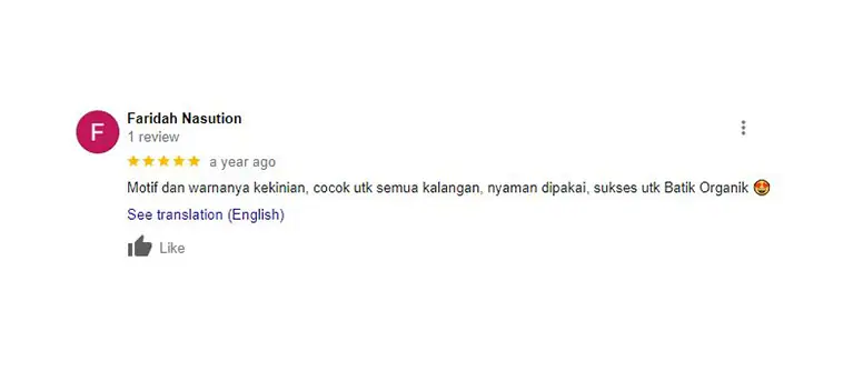 Tangkapan layar ulasan pembeli (google)