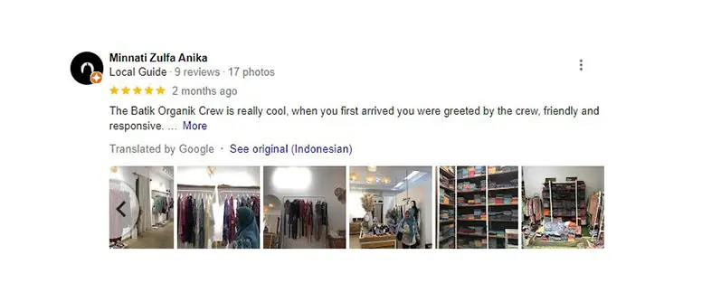 Tangkapan layar ulasan pembeli (google)