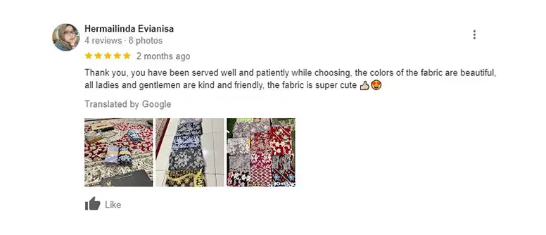 Tangkapan layar ulasan pembeli (google)
