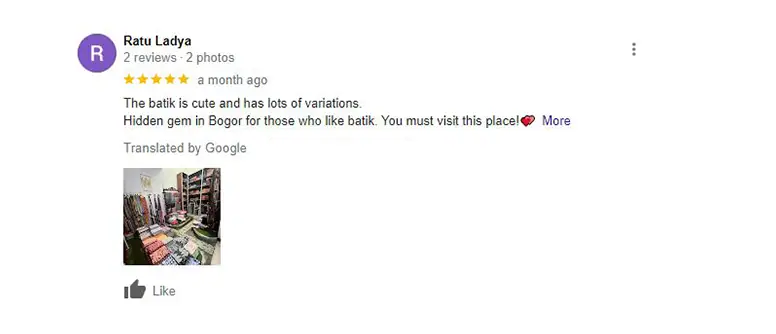Tangkapan layar ulasan pembeli (google)