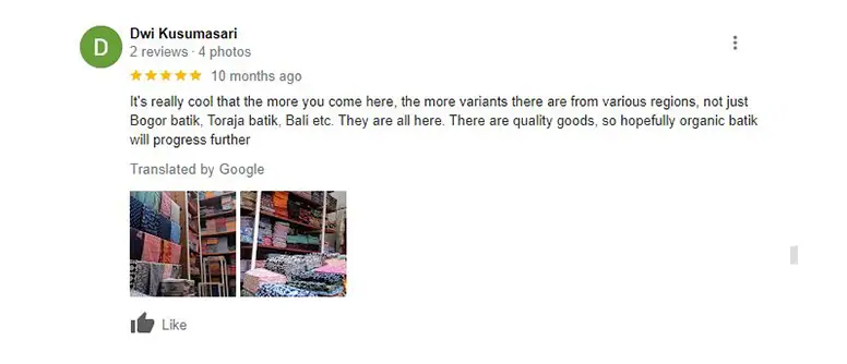 Tangkapan layar ulasan pembeli (google)