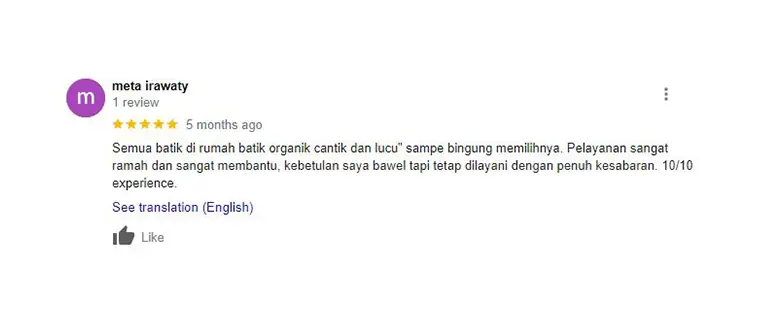 Tangkapan layar ulasan pembeli (google)