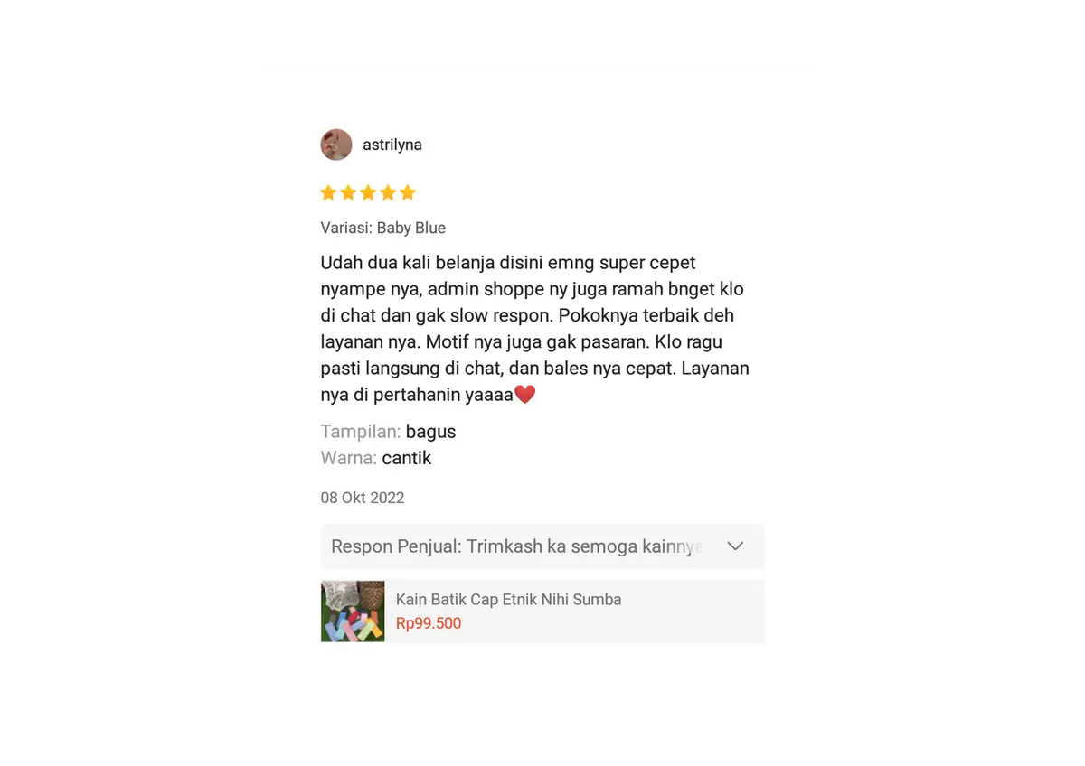 Tangkapan layar ulasan pembeli (others)