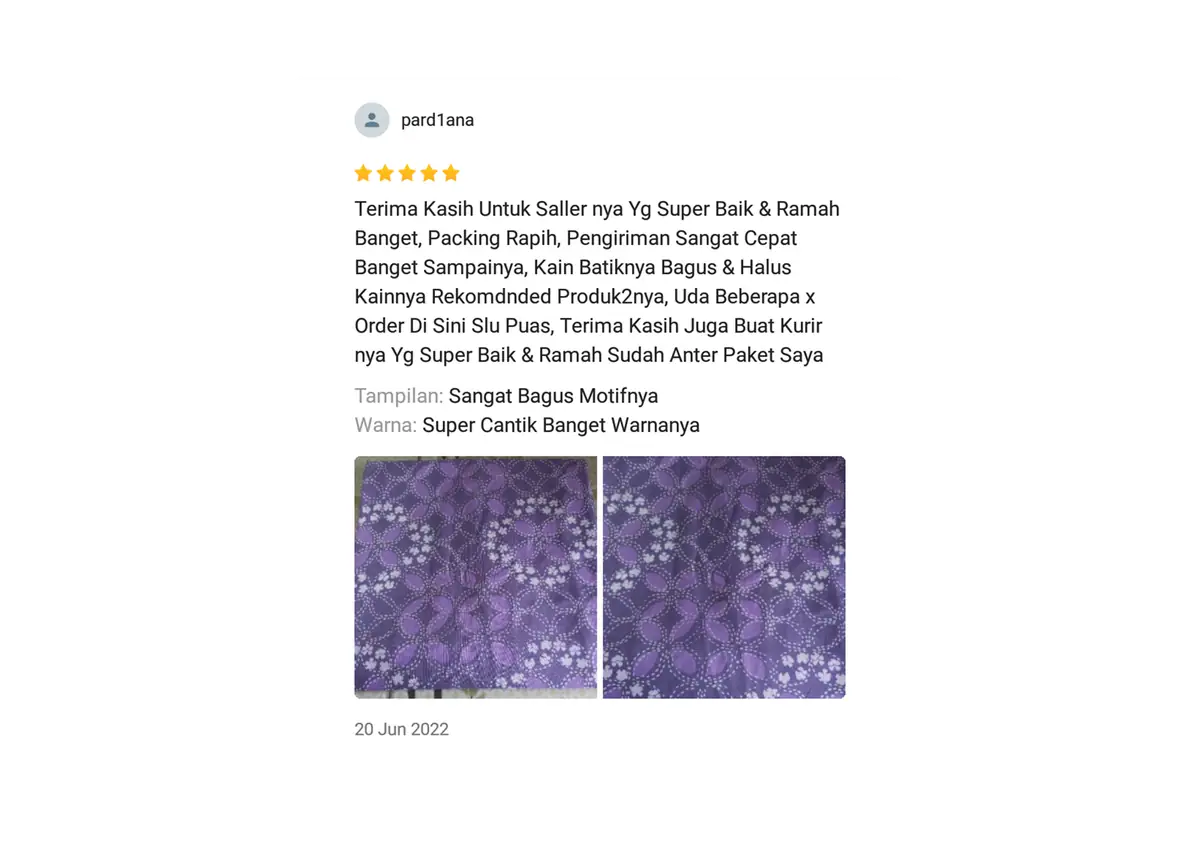 Tangkapan layar ulasan pembeli (others)